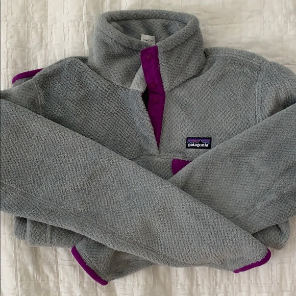 Grey and Purple Patagonia Fleece - Picture 2 of 3